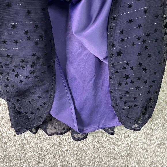 Majorelle Dress Women’s XS Emmalyn Purple/Black Velvet Stars Bow Straps V-Neck - Picture 5 of 11